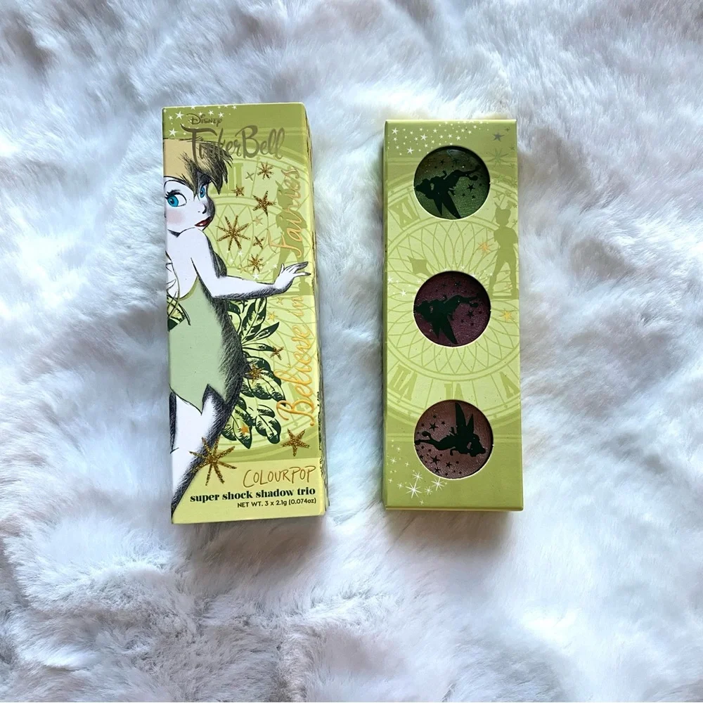 Colourpop Tinker Bell Eyeshadow Trio — Lime, Rose, Plum